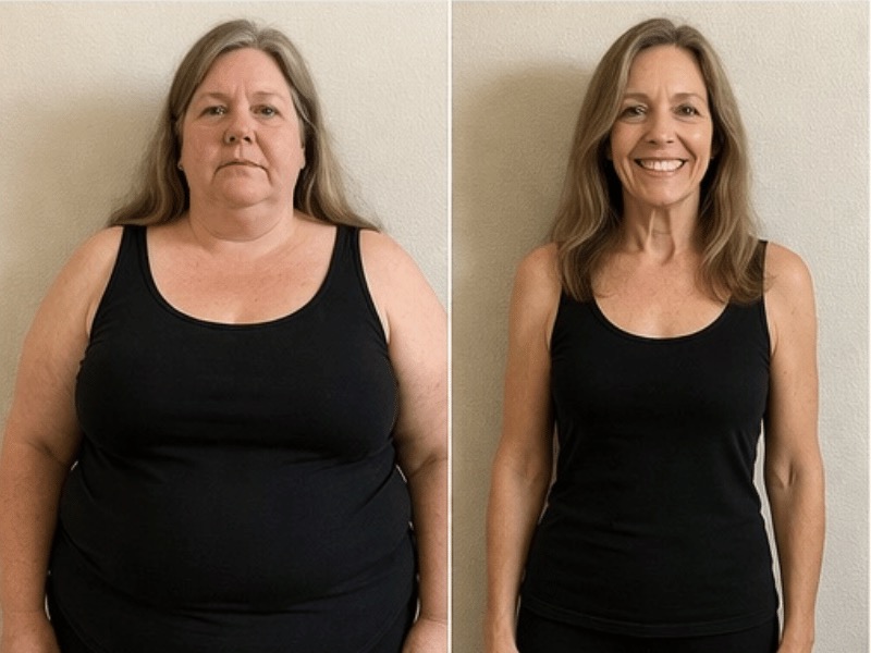 Patient before and after - Semaglutide