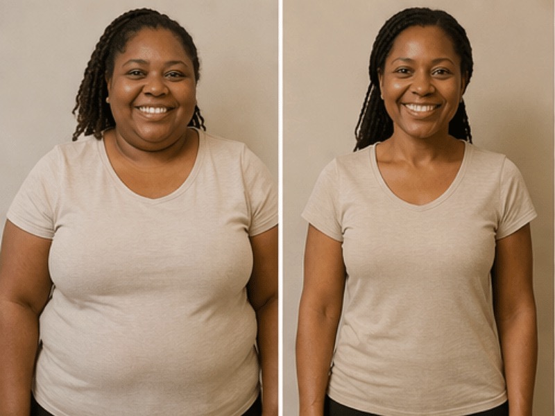 Patient before and after - Semaglutide
