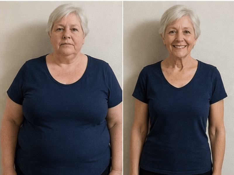 Patient before and after - Semaglutide