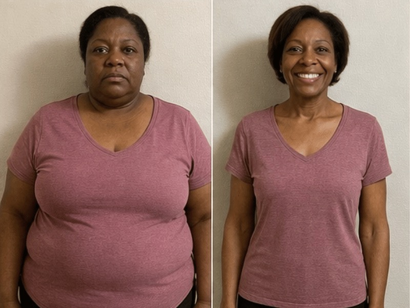 Patient before and after - Tirzepatide