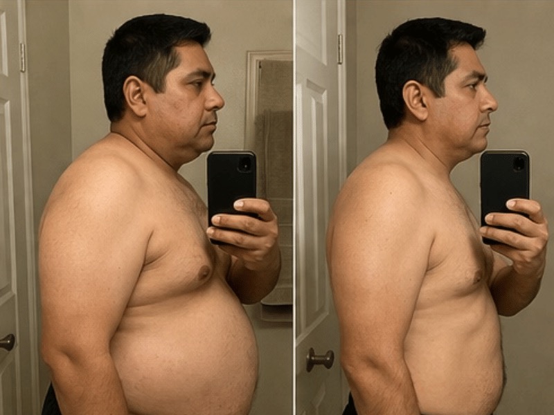 Patient before and after - Tirzepatide